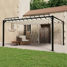 Tonnelle avec Toit à Persienne 3x3 m Taupe Tissu Aluminium Belvédère vidaXL