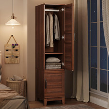 Narrow Walnut Wardrobe Armoire