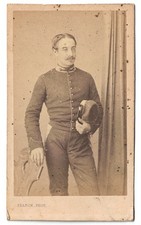 CDV Photo Uniforme Paris Second Empire Franck Photographie Soldat Saumur Ecole