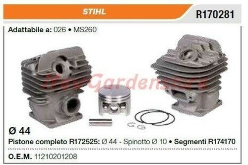 Cylindre piston segments stihl - piston,