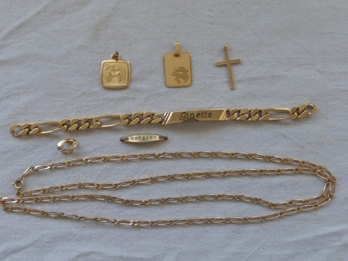 Lot bijoux plaqué - lot, or