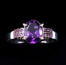 Bague argent 925 améthyste - Amethyst 925 ring - Serenity and balance