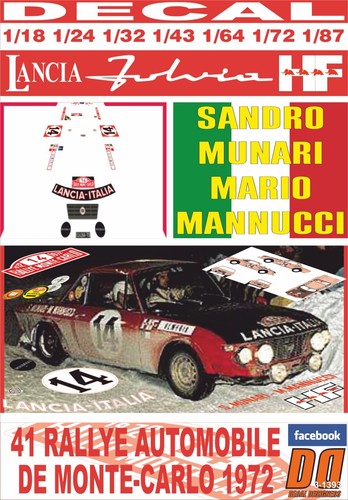 Decal lancia fulvia coupe - decal,