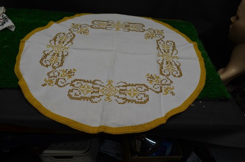 Ancien napperon brode crochet - ancien,