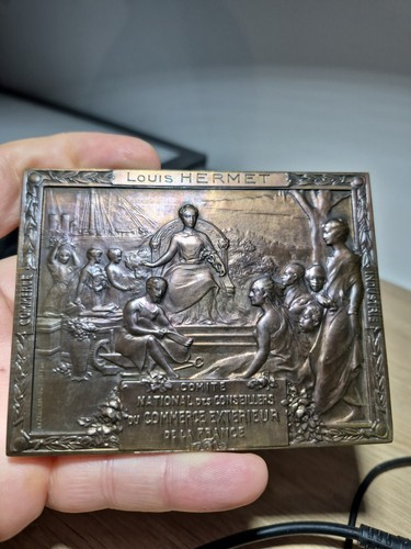254 medaille plaque bronze - medaille/plaque,