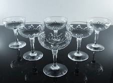 ANTIQUE 6 MARTINI CHAMPAGNE GLASS BLOW GLASS SIZE BACCARAT ART