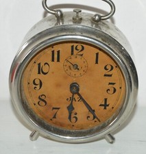 Ancien réveil mécanique horloge rond JAZ 1920 Vintage pas de vitre