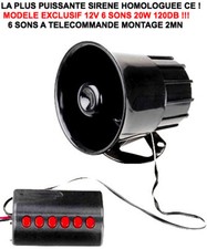 115DB! SIRENE ELECTRONIQUE 12V 6 SONS POMPIER POLICE LAND RANGE DEFENDER EVOQUE