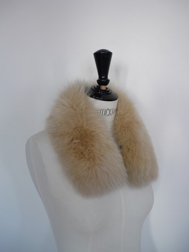 Col fourrure beige clair - col,