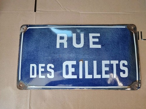 Ancienne plaque émaillée rue - plaque,