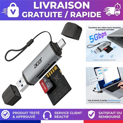 Lecteur cartes acer - sd, usb-c