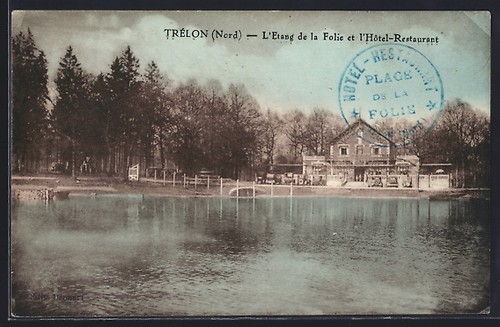 Cpa trélon étang de - cpa,