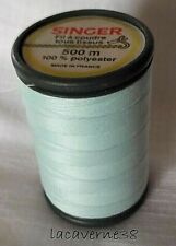 Bobine fil à coudre 500m SINGER bleu clair813 polyester tous tissus main/machine