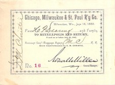 1885 C M & ST P BAGGAGE AGT