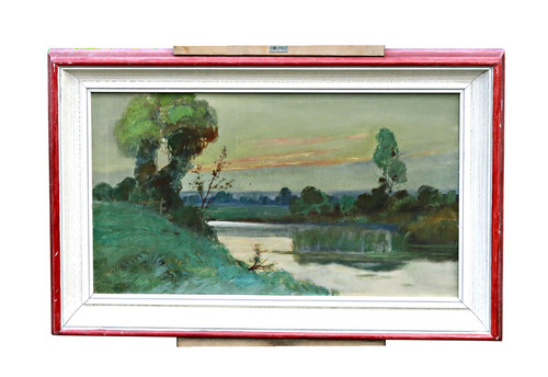 Paysage fluvial soirée - en,