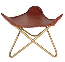 Pouf En Cuir Marron –