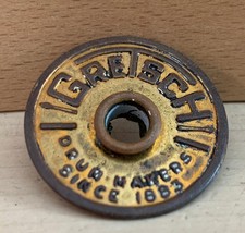 GRETSCH Snare Drum ROUND BADGE Part Grommet 60s Vtg Logo Plate Emblem Escucheon