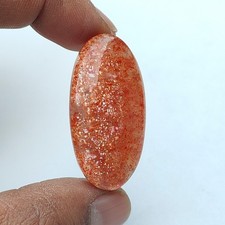 Cabochon pierre précieuse en treillis pierre solaire rouge arc-en-ciel...