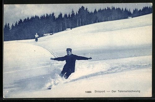 Carte postale ski - l'élan, du