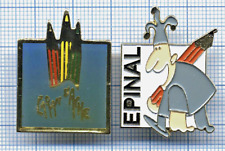 Lot 2 advertising pins / CARAN D'ACHE colored pencils / imaging drawing EPINAL