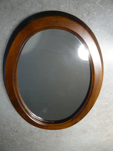Miroir ovale cadre bois - en,