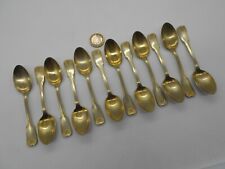 SUITE OF 12 TEASPOONS DESSERT MODEL SHELL VENDOME METAL SILVER GOLD