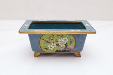 Antique Chinese Canton enamel Cloisonne Jardiniere Planter 5.5" Pot