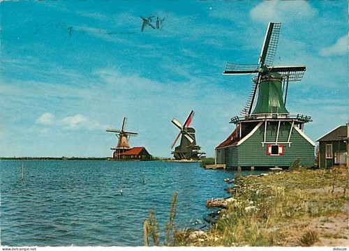 Carte postale moulin à - à, vent