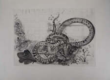 Pierre-Yves TREMOIS: Snake and Toad, Original Signed Engraving