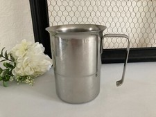 225⚜️ Old stainless steel canteen pitcher France 1 L vintage height 14 cm