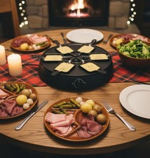 Lot de 6 Assiettes à Fondue Vintage, assiettes compartiments raclette