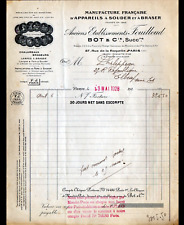 PARIS (XI°) TORCHES, welding irons, brazing lamps "FOUILLOUD / BOT" in 1928