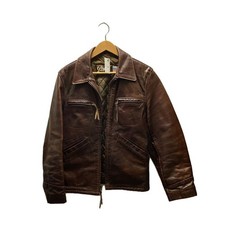 SCHOTT Leather Trucker Jacket Blouson Size 36 Brown From Japan 104361K Authentic