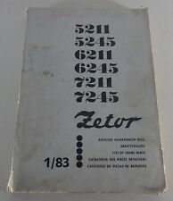 Parts catalogue Zetor tractor 5211 / 5245 / 6211 / 6245 / 7211 / 7245 stand 01/1983