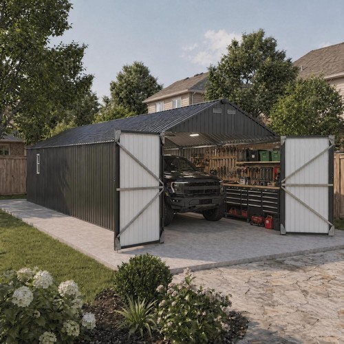 12x25ft metal carpor - 12x25ft,