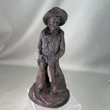Vintage Largo Cowboy Sculpture 10" Statue Western Figure Cast Bronze Signed