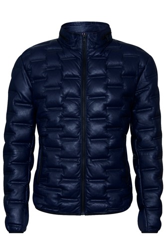 Veste biker cuir puffer - veste, en