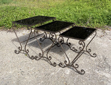 3 Tables en fer forgées et