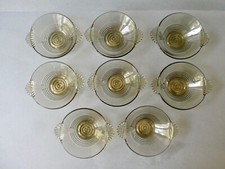 8 coupelles en verre fumé