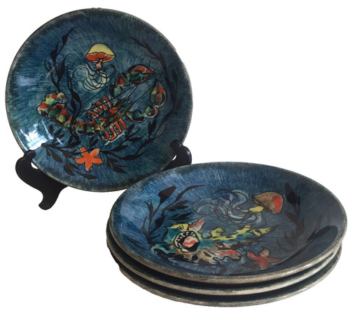 Assiettes poissons homard - poissons,