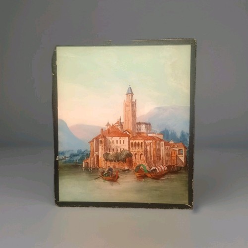 Tableau fixé sous verre ile - fixé,