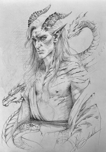Dessin original signé - dessin, nu