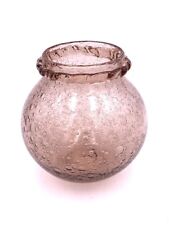 BIOT - Vintage Pink Bubble Blown Glass Candy Vase Pot Glass Pot