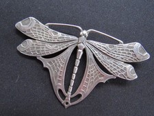 Style ART NOUVEAU - Broche Brooch Papillon Libellule - Argent ou Métal Argenté