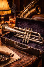 Trompette ancienne argentée