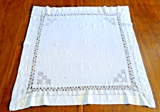 Early 20th Century Embroidered Yarn Lace Tablecloth - 78cm x 78cm