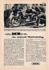 Advertising Autounion Motorcycle DKW RT 175 - 1954