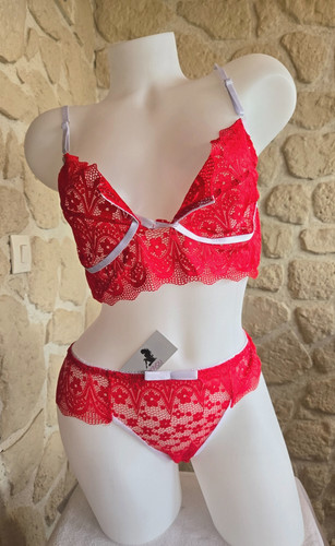 Ensemble lingerie rouge - de,