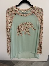 Bo Bel Elephant Long Sleeve Top Size Small