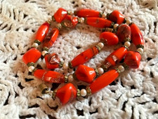 Collier perles pâte verre